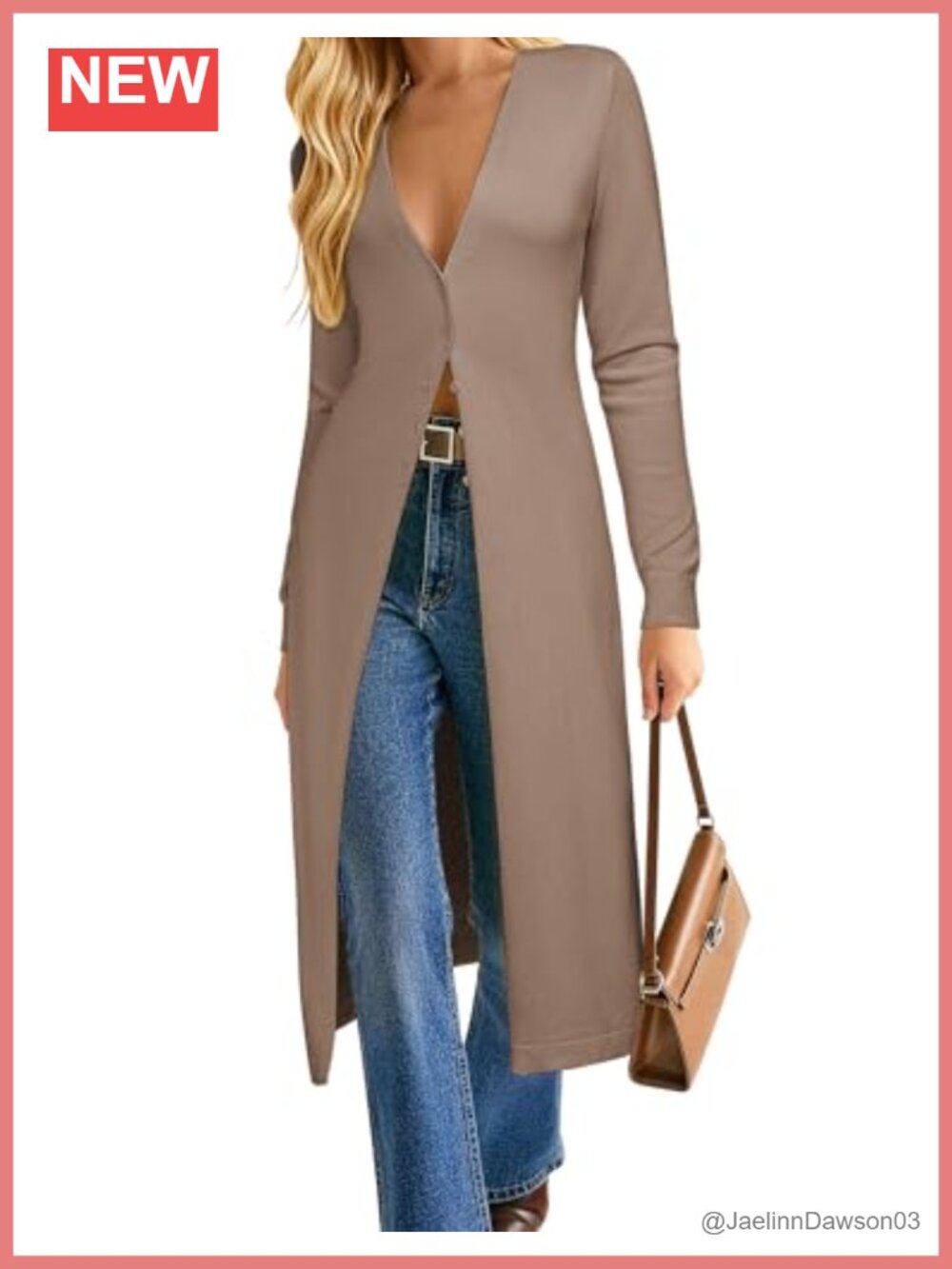 GRACE KARIN Womens Long Cardigan Lightweight Knit Duster Button Up V-Neck